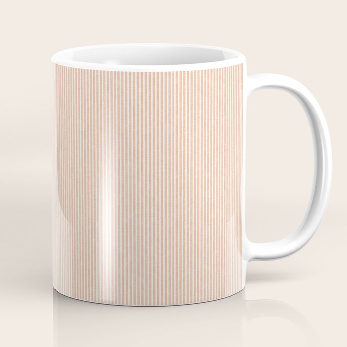 linen textured stripes - peach Coffee Mug Gallery Image 1