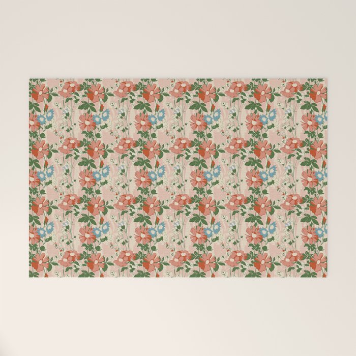 Botanical Nostalgia Hand Painted Welcome Mat Gallery Image 1