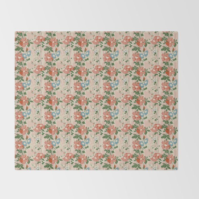 Botanical Nostalgia Hand Painted Throw Blanket Gallery Image 2