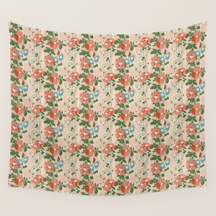 Botanical Nostalgia Hand Painted Wall Tapestry Gallery Image 1