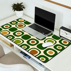 Mid Century Modern Modern Organic Shapes Pattern 321 Green Desk Mat Gallery Image 2