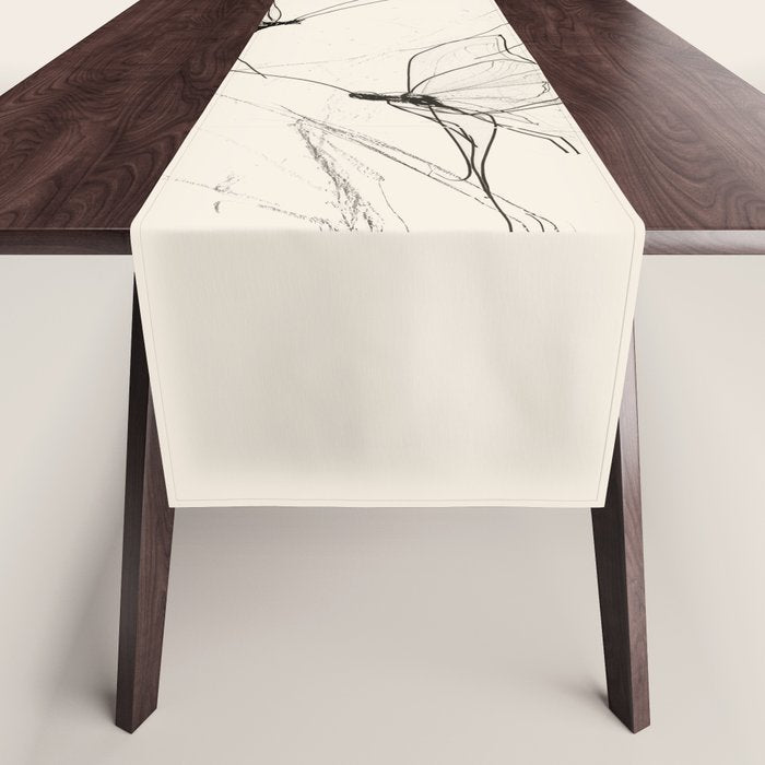 Minimal Butterfly Sketch Table Runner Gallery Image 1