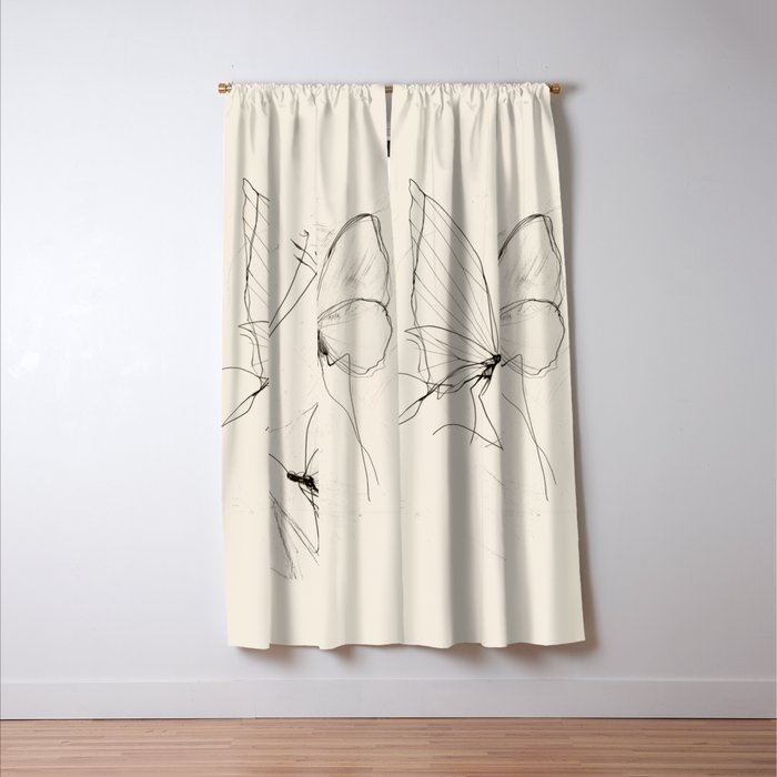 Minimal Butterfly Sketch Window Curtain Gallery Image 3
