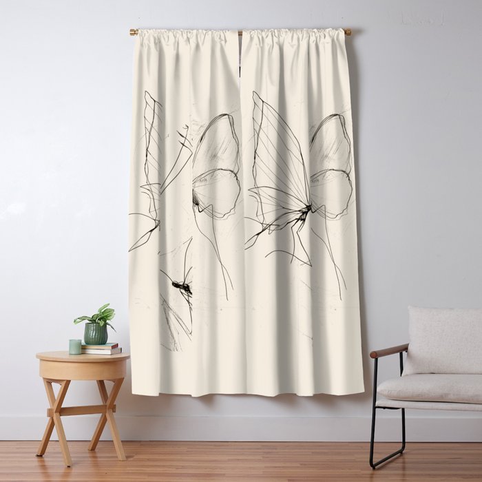 Minimal Butterfly Sketch Window Curtain Gallery Image 5