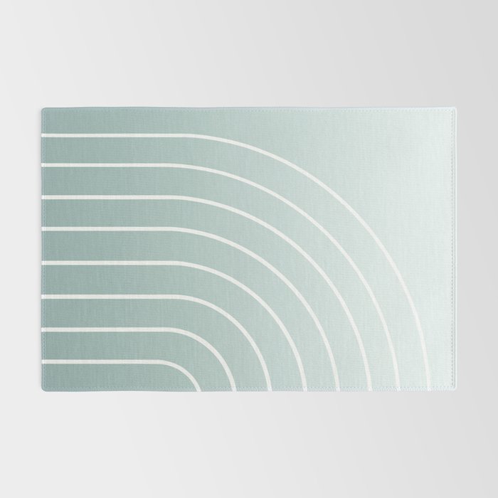 Ombre Arch XVII Natural Teal Gradient Modern Geometric Lines Rug Gallery Image 2