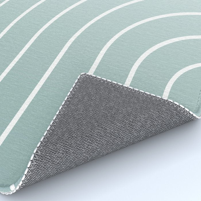 Ombre Arch XVII Natural Teal Gradient Modern Geometric Lines Rug Gallery Image 4