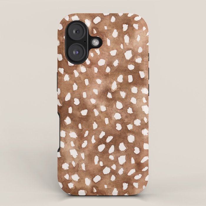Watercolor Fawn Spots, Animal Print, Vintage Spring iPhone Case Gallery Image 1