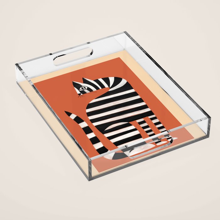 The Striped Cat II Acrylic Tray Gallery Image 1