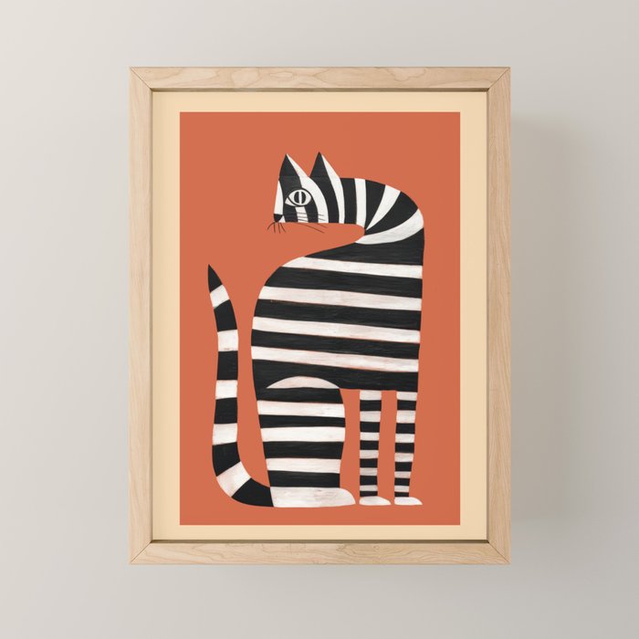 The Striped Cat II Mini Art Print Gallery Image 1