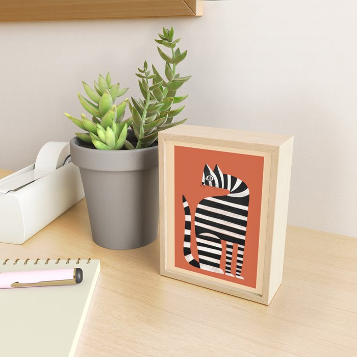 The Striped Cat II Mini Art Print Gallery Image 2