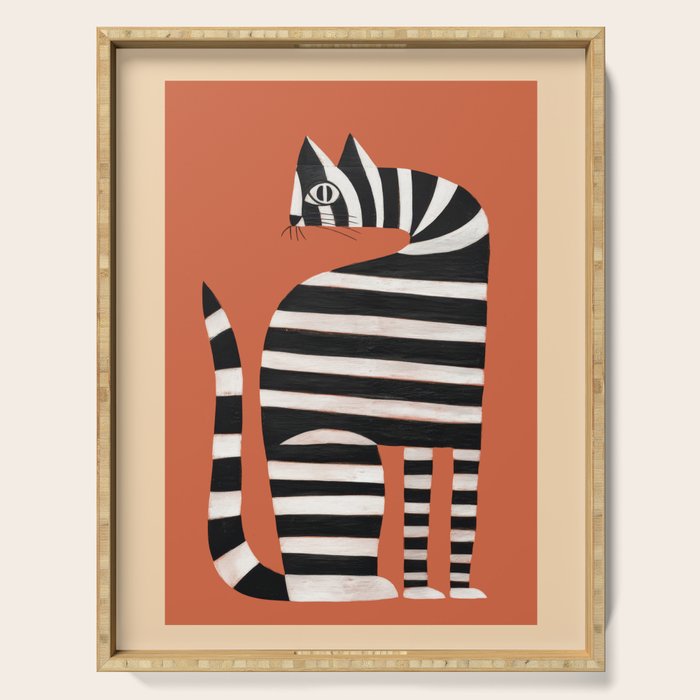 The Striped Cat II Serving Tray Gallery Image 1