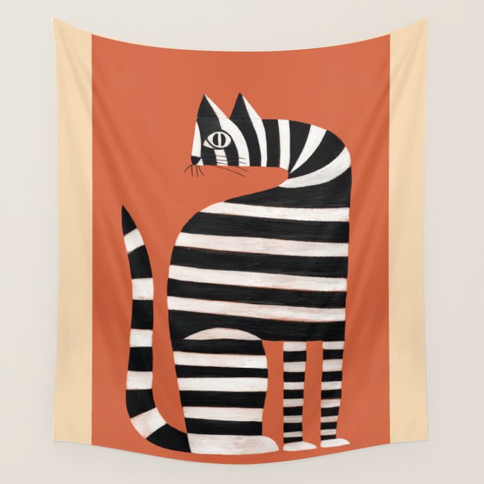 The Striped Cat II Wall Tapestry Gallery Image 4