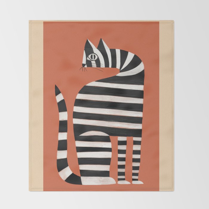 The Striped Cat II Throw Blanket Gallery Image 2