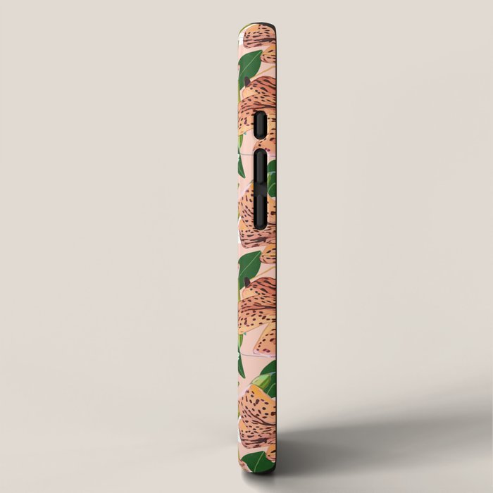 Tiger Lillies, Tropical Blush Botanical Illustration, Polka Dots Nature Vibrant Floral Jungle iPhone Case Gallery Image 2