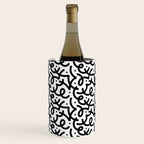 Abstract black and white line doodle pattern Wine Chiller Gallery Image 2