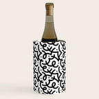 Abstract black and white line doodle pattern Wine Chiller Gallery Image 3