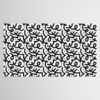 Abstract black and white line doodle pattern Tablecloth Gallery Image 2