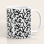 Abstract black and white line doodle pattern Coffee Mug Gallery Image 1