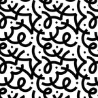 Abstract black and white line doodle pattern Coffee Mug Gallery Image 2