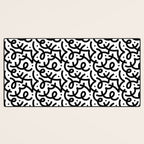 Abstract black and white line doodle pattern Desk Mat Gallery Image 3