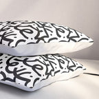 Abstract black and white line doodle pattern Pillow Sham Gallery Image 3