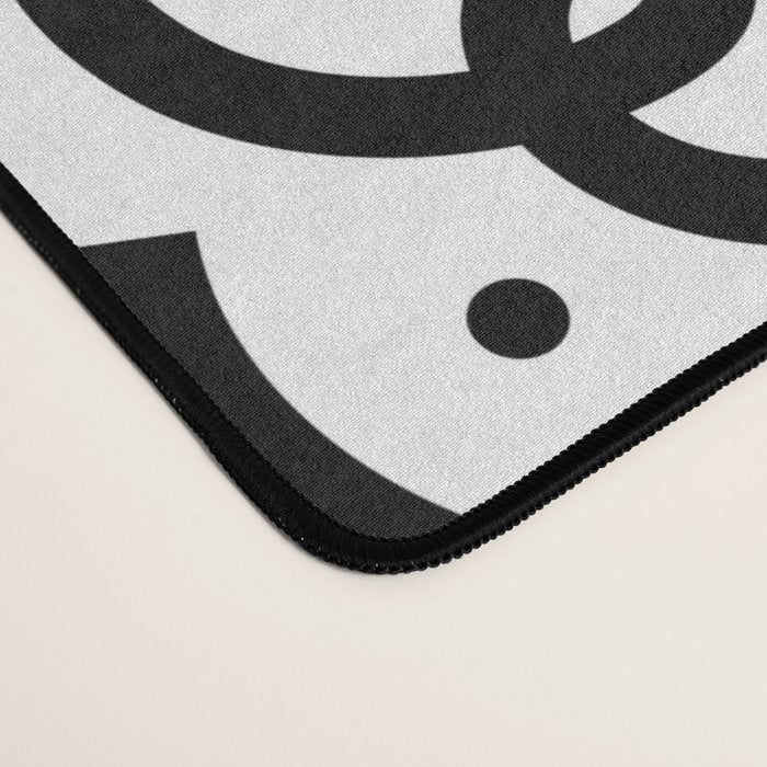 Abstract black and white line doodle pattern Desk Mat Gallery Image 4