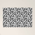 Abstract black and white line doodle pattern Welcome Mat Gallery Image 1