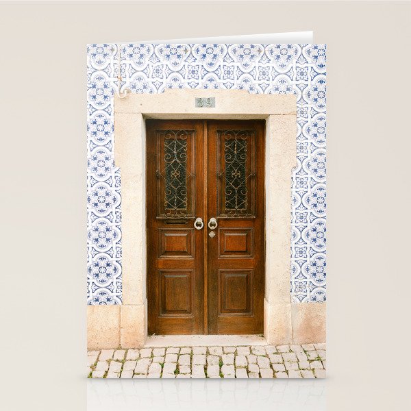 Ericeira door | Portugal travel photography print | Pastel wanderlust vibes  Stationery Card Gallery Image 2