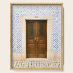 Ericeira door | Portugal travel photography print | Pastel wanderlust vibes  Serving Tray Gallery Image 1