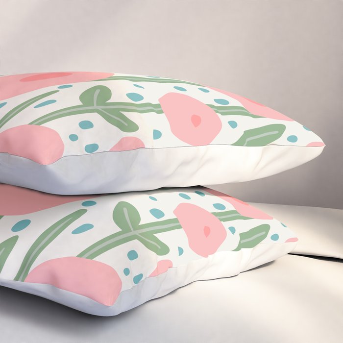 Flower Market Amsterdam Retro Scandi Spring Print Pillow Sham Gallery Image 3