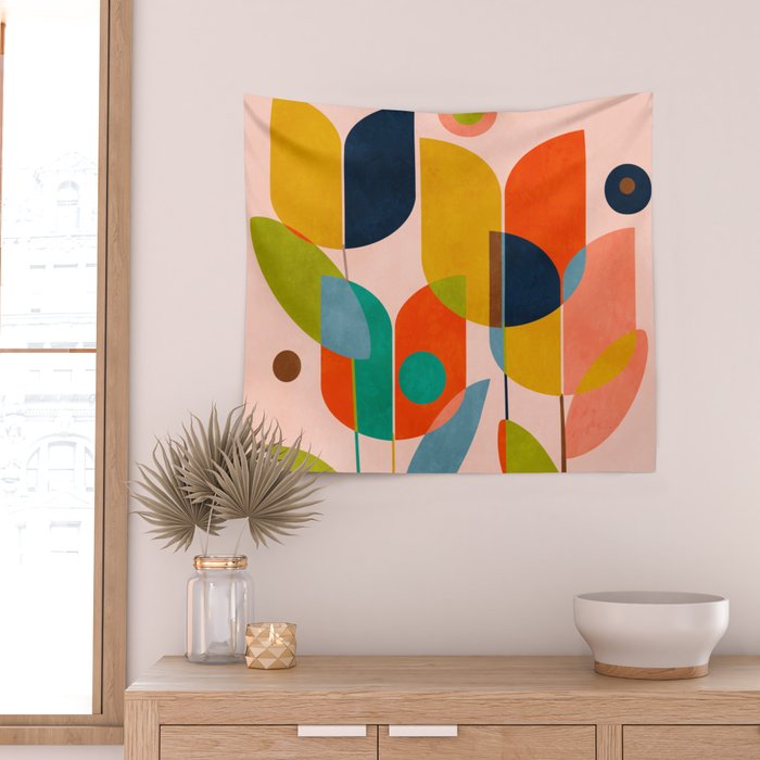 floral shapes III Wall Tapestry Gallery Image 2