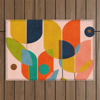 floral shapes III Outdoor Rug Gallery Image 1