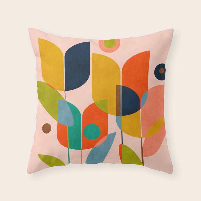 floral shapes III Throw Pillow Gallery Image 6