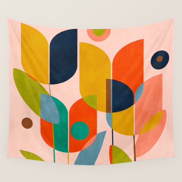floral shapes III Wall Tapestry Gallery Image 4