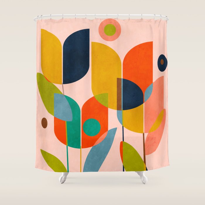 floral shapes III Shower Curtain Gallery Image 1