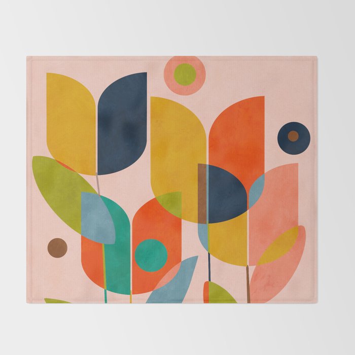 floral shapes III Throw Blanket Gallery Image 2