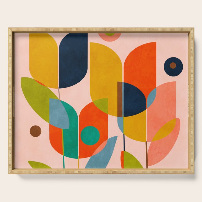 floral shapes III Serving Tray Gallery Image 1