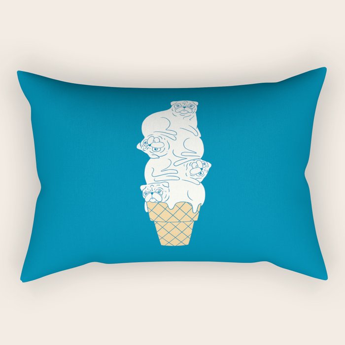 Pug Ice Cream Rectangular Pillow Gallery Image 1