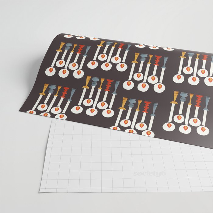 Festive Retro Candles Wrapping Paper Gallery Image 2