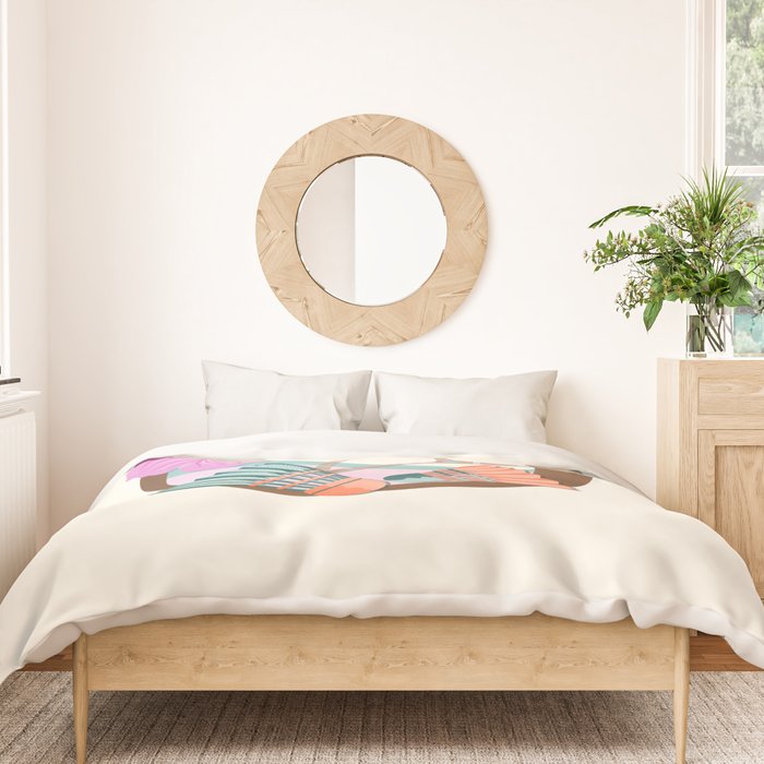 Tropical Badminton badge - pink, orange and teal Duvet Cover Gallery Image 3