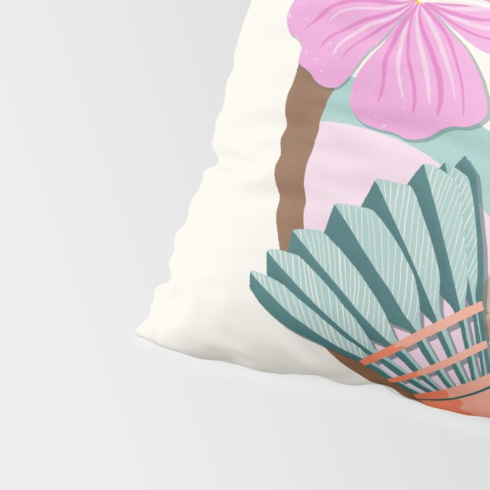 Tropical Badminton badge - pink, orange and teal Pillow Sham Gallery Image 4