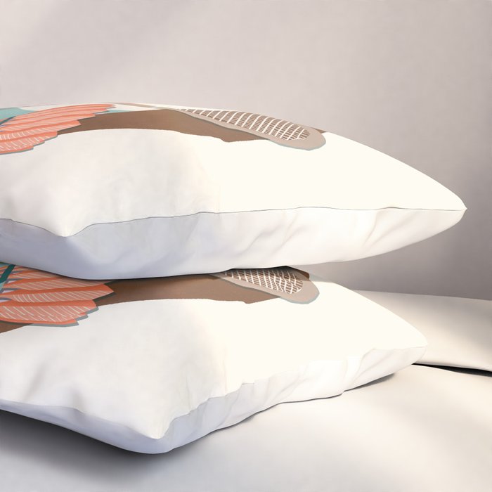 Tropical Badminton badge - pink, orange and teal Pillow Sham Gallery Image 3