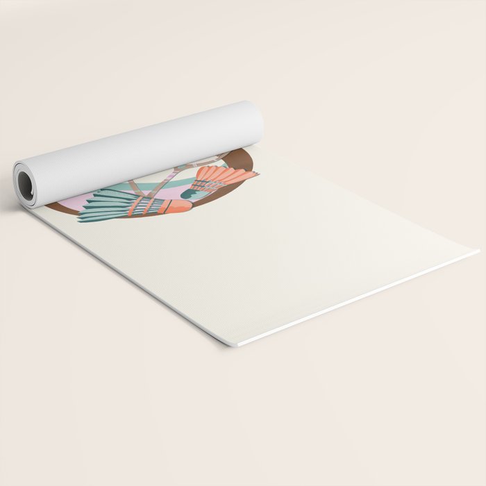Tropical Badminton badge - pink, orange and teal Yoga Mat Gallery Image 2