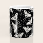 Luna Moth In Black and White Coffee Mug Gallery Image 4