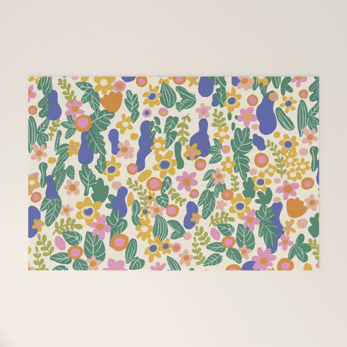 Evelyn floral pattern Welcome Mat Gallery Image 1