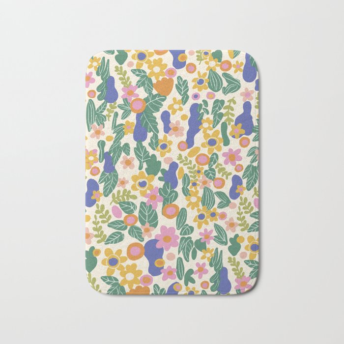 Evelyn floral pattern Bath Mat Gallery Image 1
