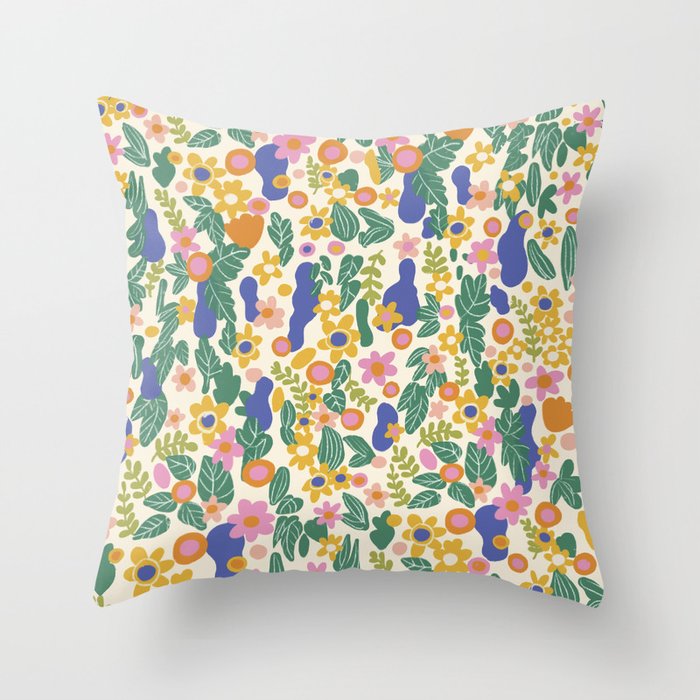 Evelyn floral pattern Throw Pillow Gallery Image 6