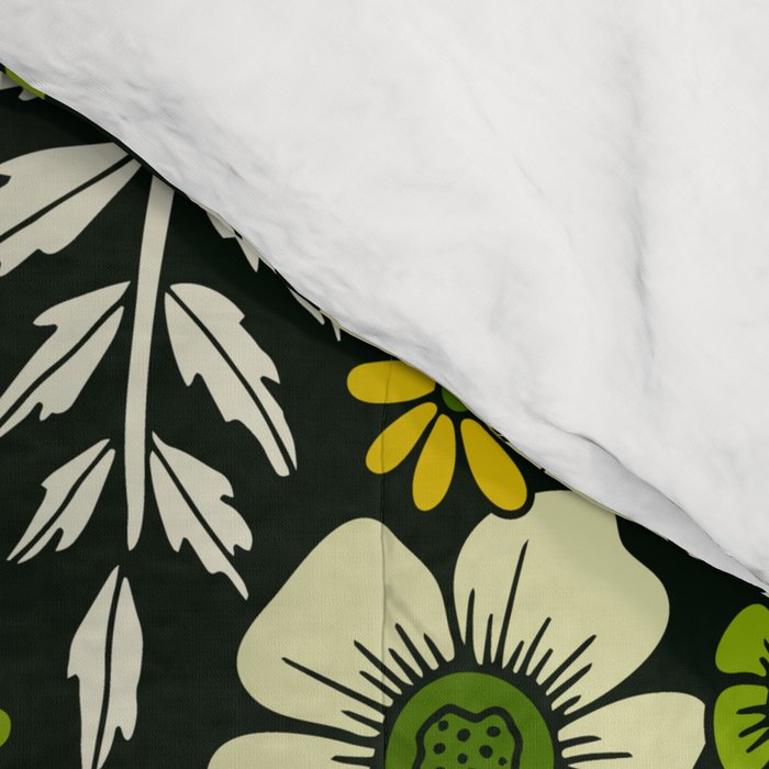 Modern Yellow & Green Floral Pattern Comforter Gallery Image 4