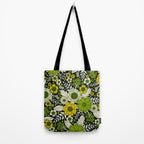 Modern Yellow & Green Floral Pattern Tote Bag Gallery Image 2