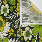 Modern Yellow & Green Floral Pattern Wall Tapestry Gallery Image 3